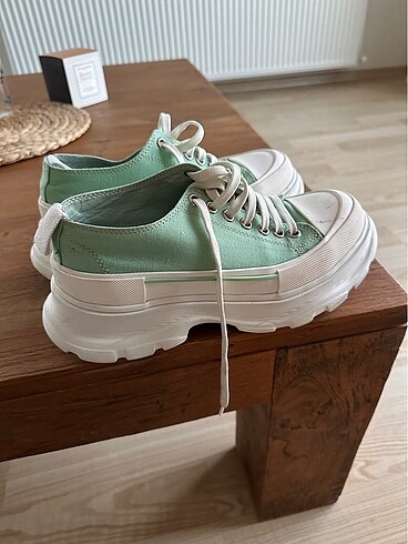 39 Beden yeşil Renk Mcqueen model spor ayakkabı sneakers