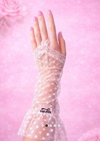 Lolita Coquette Parmaksız Tül Eldiven - Görsel 2