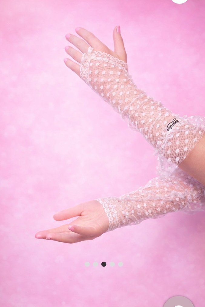 Lolita Coquette Parmaksız Tül Eldiven - Görsel 3