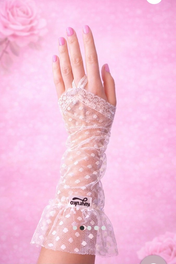 Lolita Coquette Parmaksız Tül Eldiven - Görsel 2