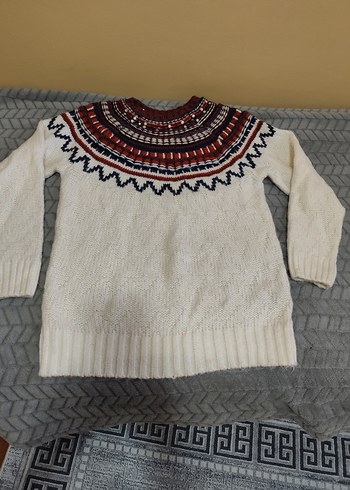 Bohem Çok Renkli Desenli Örgü Kazak - Görsel 6