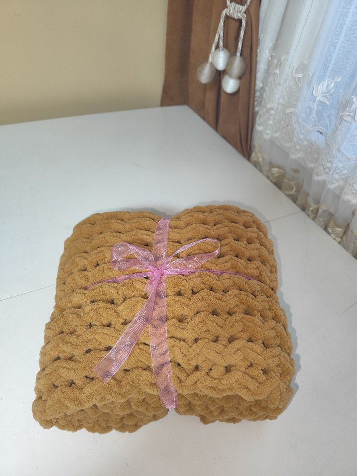 Karamel Rengi Puffy Çocuk Battaniyesi - Görsel 2