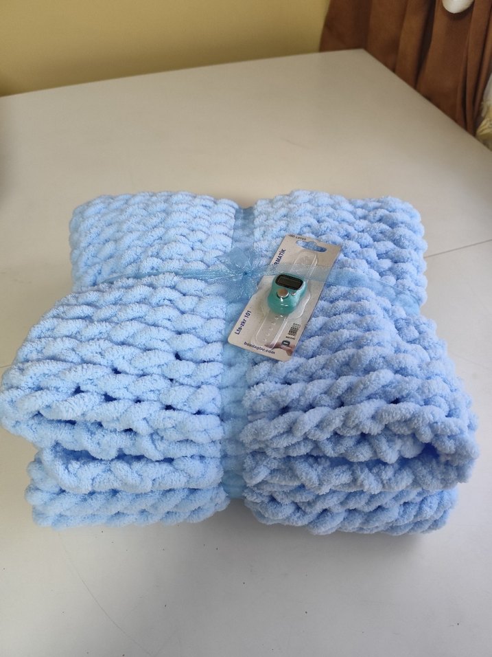 Mavi Puffy Bebek Battaniyesi - Görsel 3