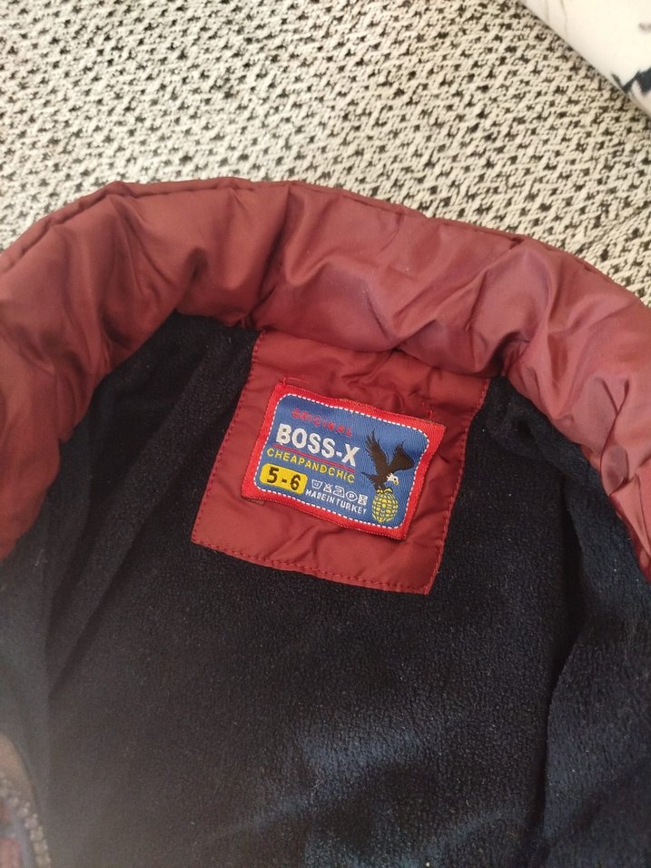 Bordo Fermuarlı Erkek Çocuk Mont - Görsel 3