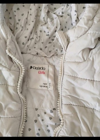 Kız Çocuk Kapüşonlu Beyaz Yelek - Görsel 3