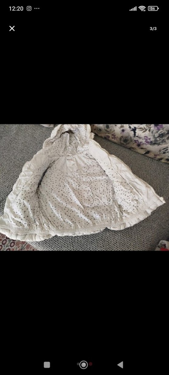 Kız Çocuk Kapüşonlu Beyaz Yelek - Görsel 2