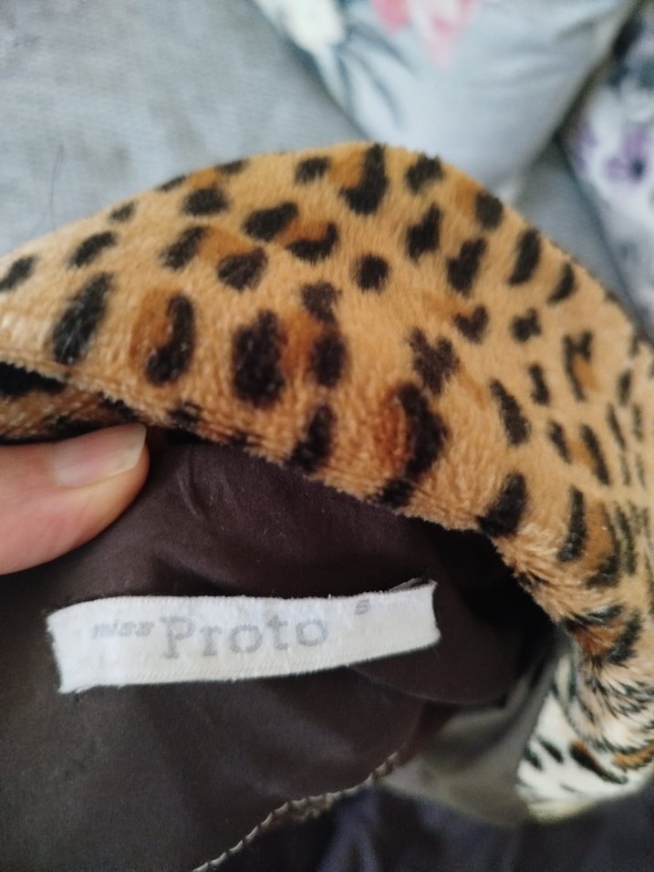 Kahverengi Leopar Desenli Kadın Uzun Ceket - Görsel 3