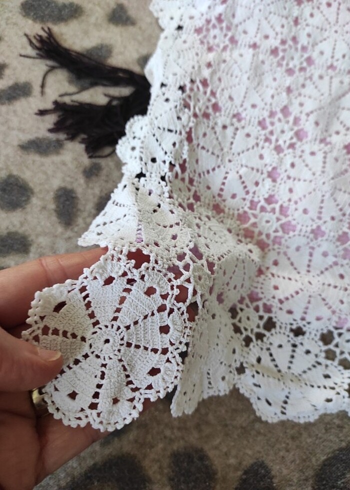 Kare dantel örtü  - Görsel 2