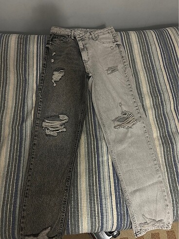 Çift renkmom jean