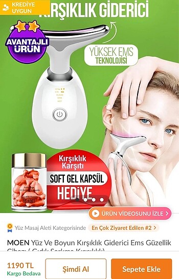 Yüksek ems kırışıklık karşıtı masaj cihazı