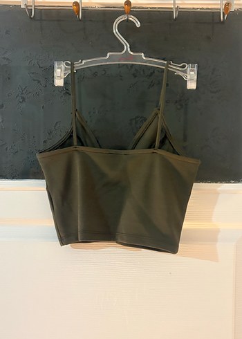 Kadın Haki Deri Mini Büstiyer - Görsel 2