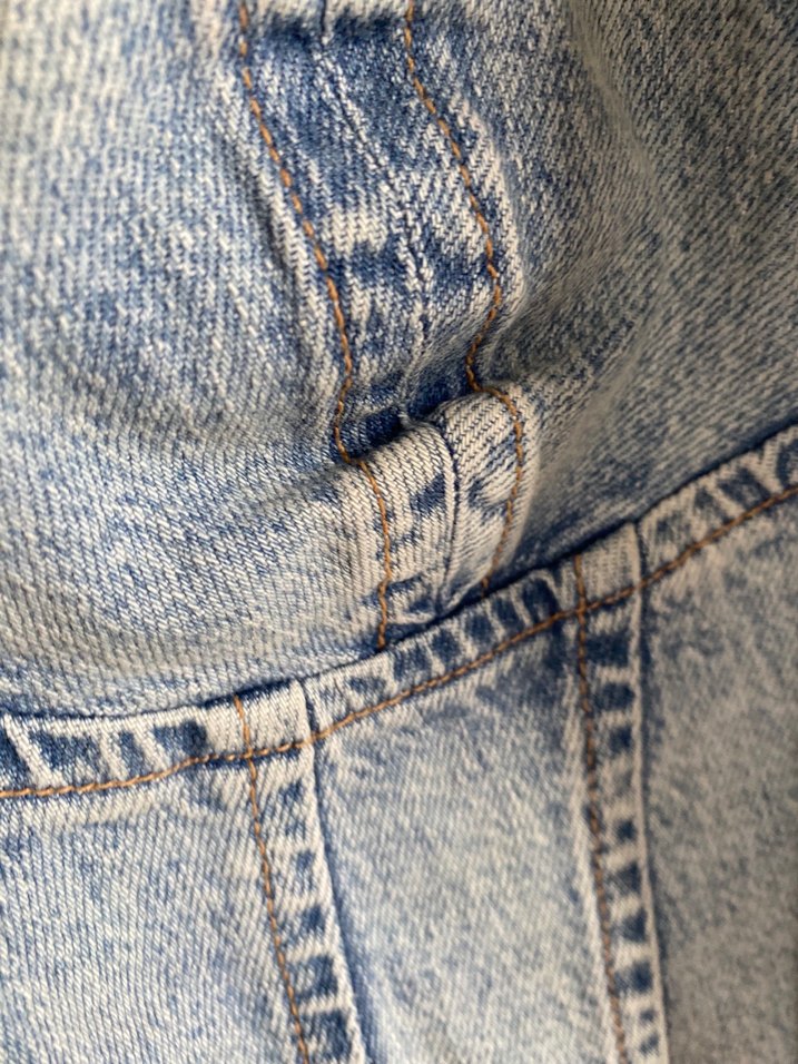 Düğmeli Mavi Denim Straplez Büstiyer - Görsel 2