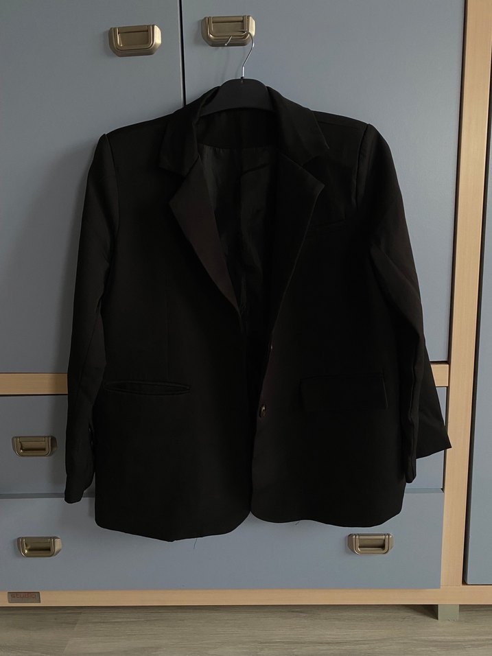 Şeffaf Siyah Gotik Blazer ceket - Görsel 4