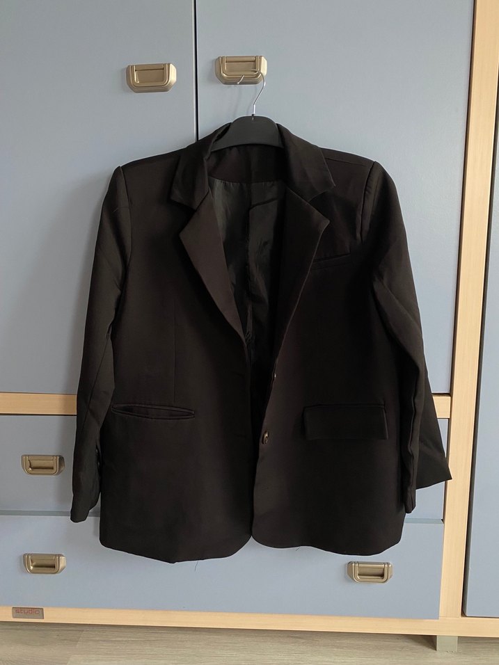 Şeffaf Siyah Gotik Blazer ceket - Görsel 2