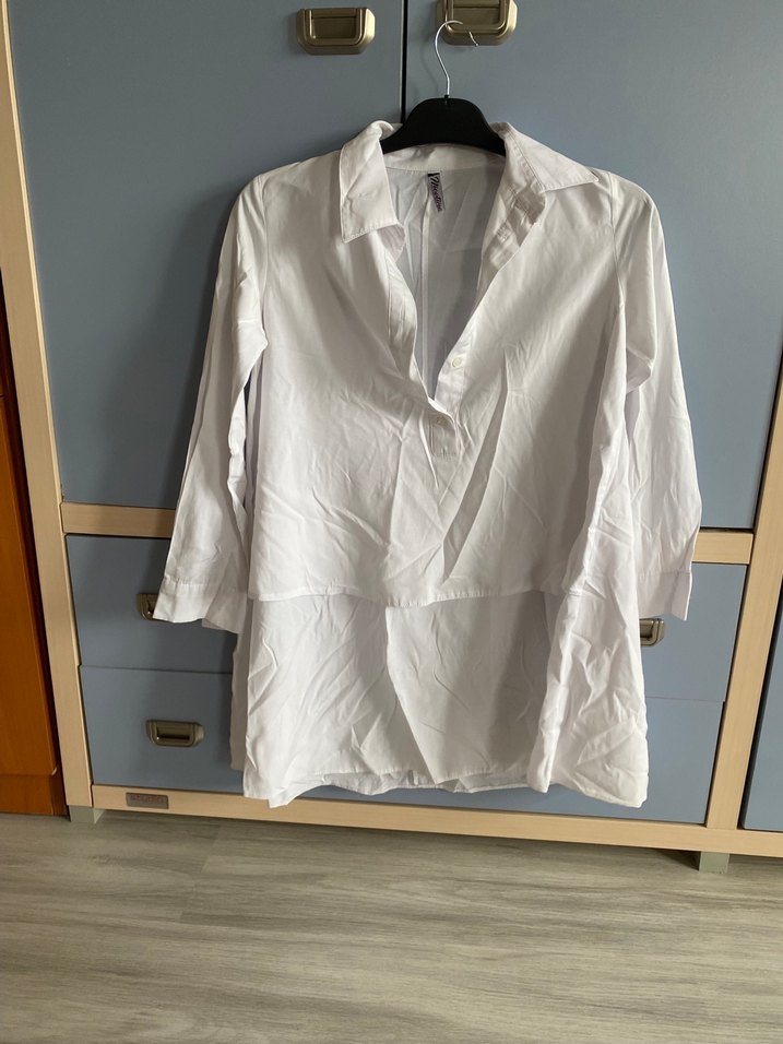 Uzun Kollu Beyaz Keten Gömlek - Görsel 3