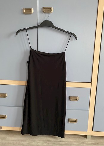 Siyah Drapeli Mini Elbise - Görsel 2