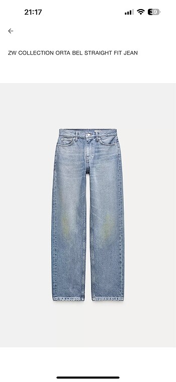 Zara straight fit jean