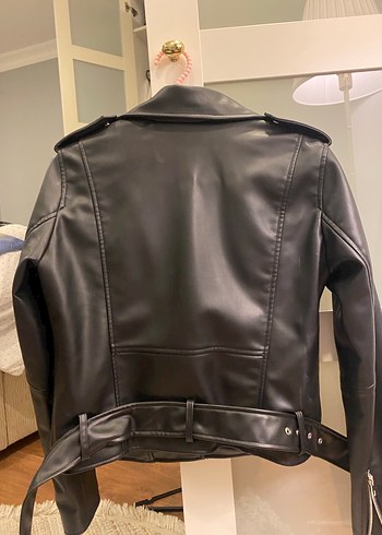 Zara Zara Kadın Siyah Deri Biker Ceket
