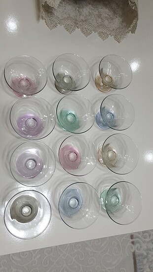 12 ADET LAV RENKLİ TATLI VE DONDURMA KUPLARI