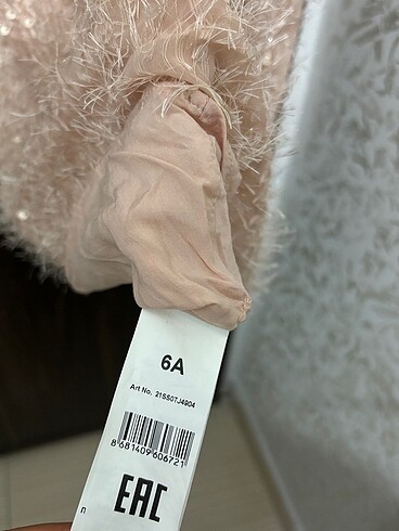 6 Yaş Beden ten rengi Renk Tyess BG Store Pul ve kol kismi detayli mini elbise