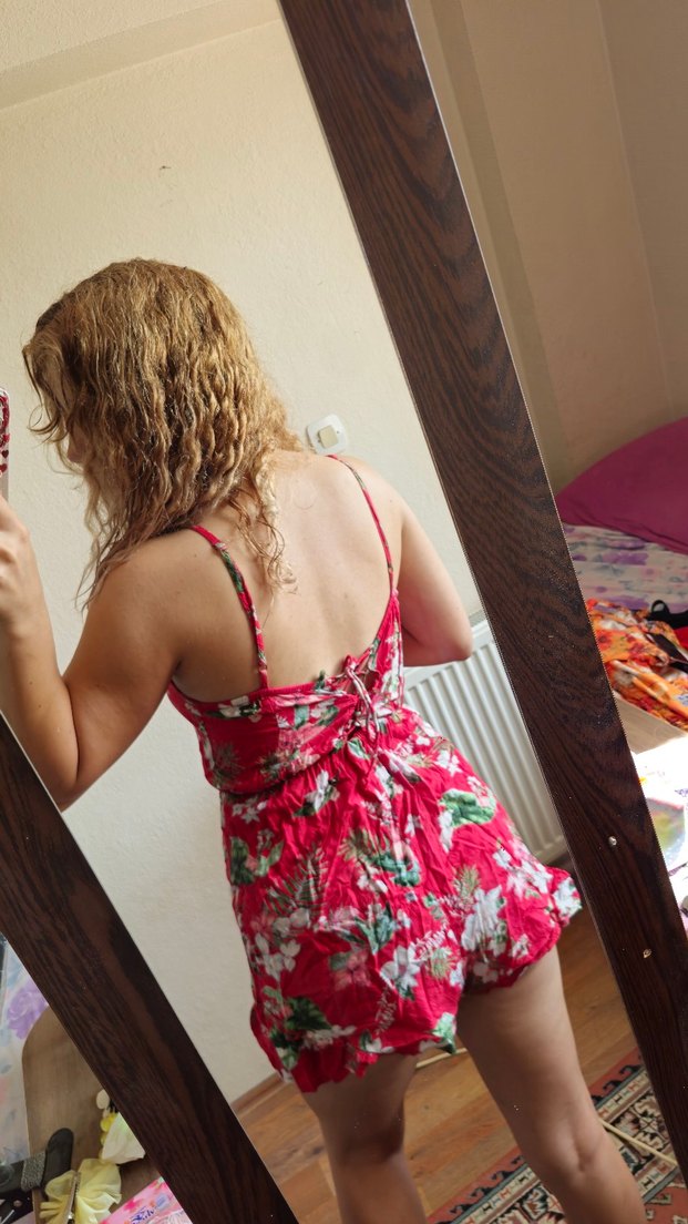 Pembe Bershka Askılı Kadın Tulum - Görsel 4