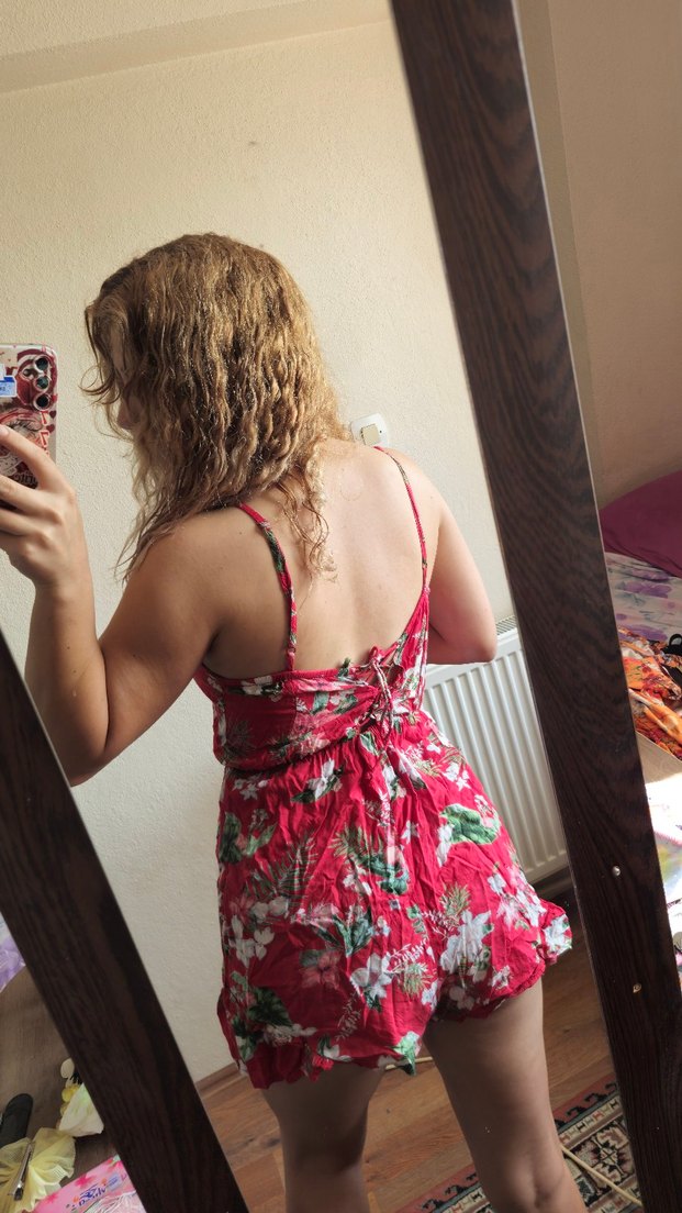 Pembe Bershka Askılı Kadın Tulum - Görsel 5