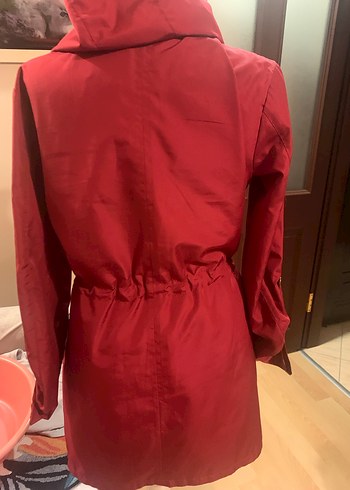 Kırmızı Midi Boy Kadın Yağmurluk - Görsel 9