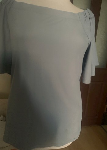 Gri Kayık Yaka Tişört - Görsel 6