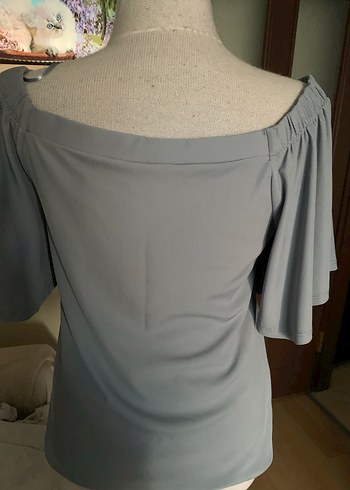 Gri Kayık Yaka Tişört - Görsel 3