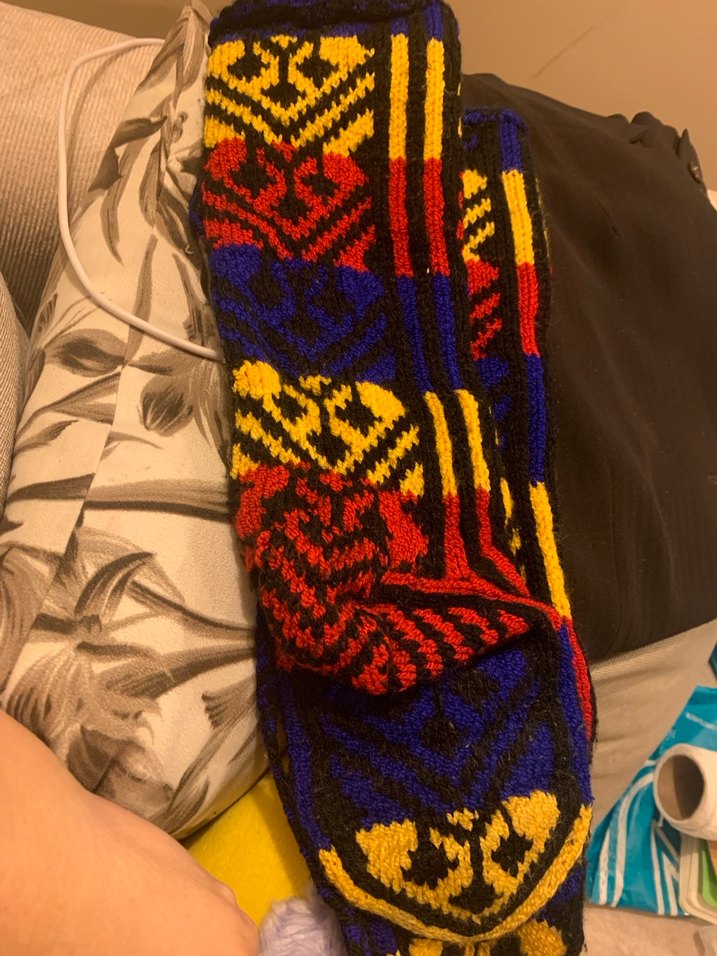 Soğuklar için çok renkli desenli çorap - Görsel 2