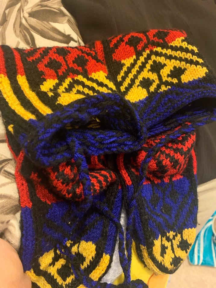 Soğuklar için çok renkli desenli çorap - Görsel 5