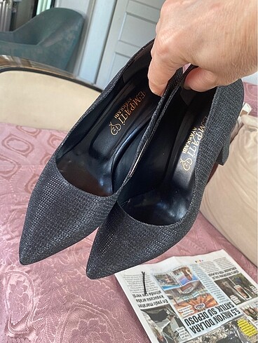 37 Beden Siyah simli stiletto