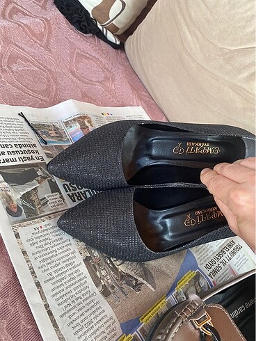 37 Beden siyah Renk Siyah simli stiletto