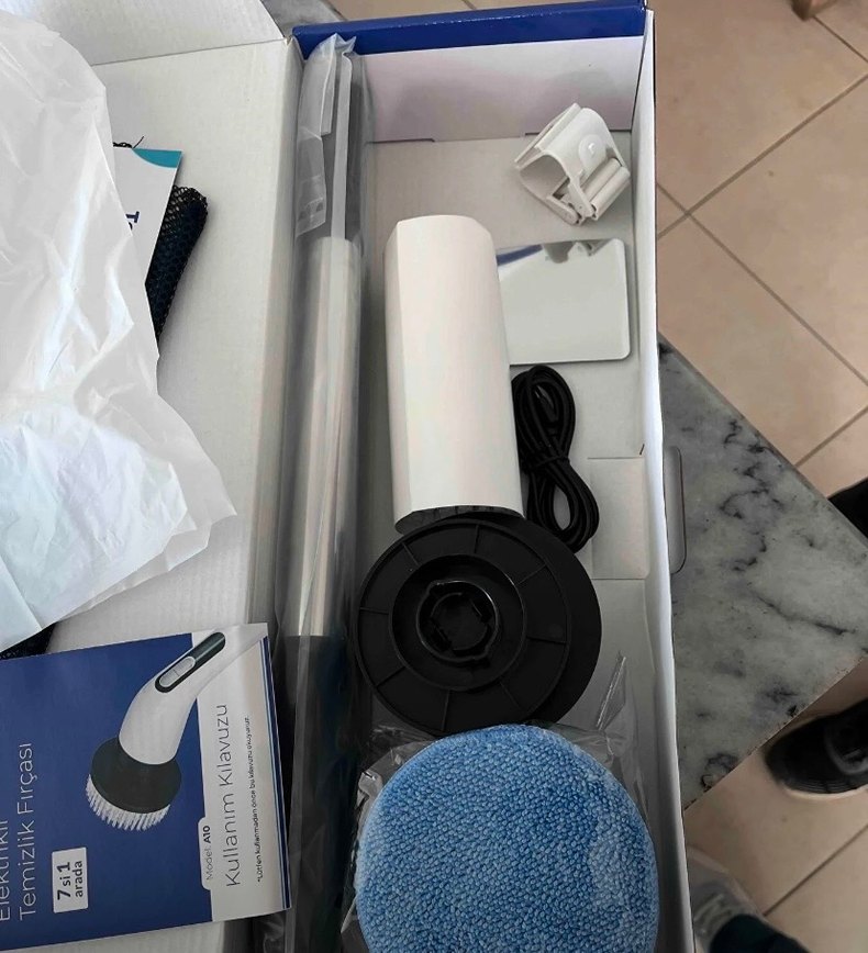 Beyaz Çok Fonksiyonlu Elektrikli Temizlik Fırçası - Görsel 2