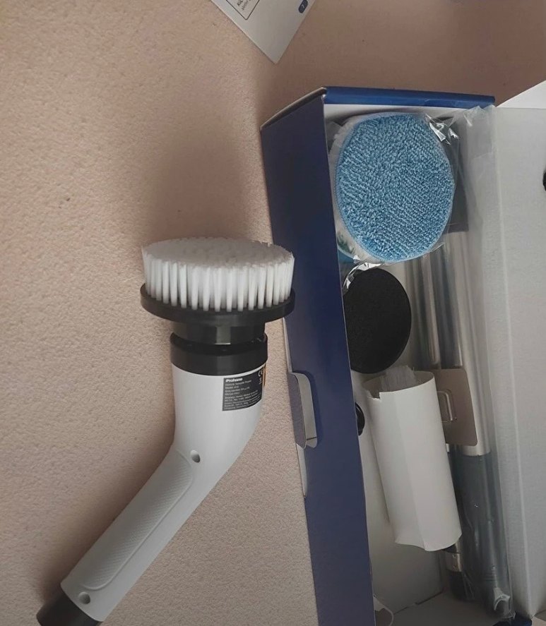 Beyaz Çok Fonksiyonlu Elektrikli Temizlik Fırçası - Görsel 3