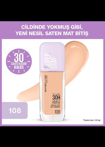 Beden Renk Maybelline Super Stay Mat Fondöten 108