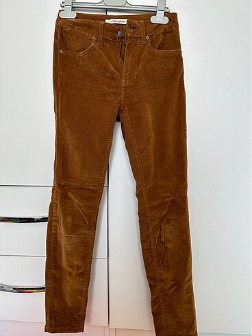 Mavi camel kadife pantolon