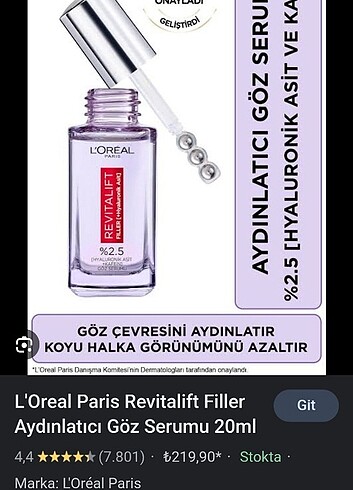  Beden Loreal Kafeinli Göz Serumu 