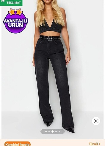 Trendyol yüksek bel wide leg jean