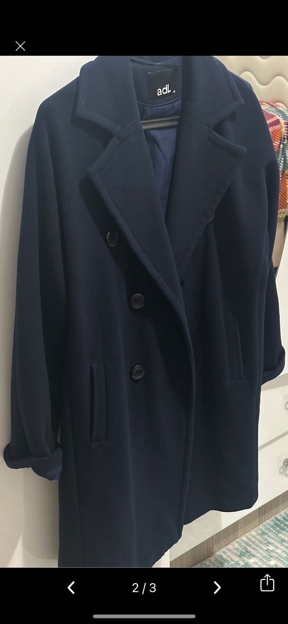 ADL Çift Düğmeli Lacivert Kaban - Görsel 2