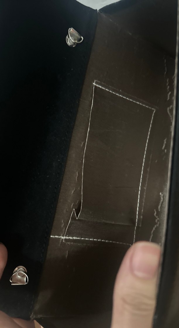 Siyah Süet Kadın Clutch Çanta - Görsel 3