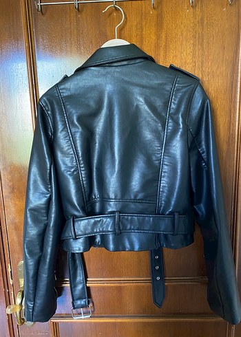 Zara Zara Siyah Deri Biker Ceket