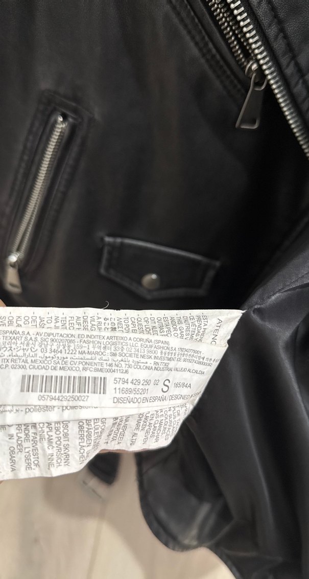 Kadın Siyah Oversize Biker Deri Ceket - Görsel 2