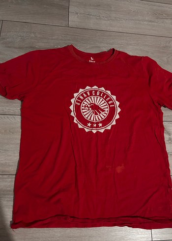 Sınav koleji Kırmızı Baskılı Pamuklu Erkek Tişört - Görsel 2