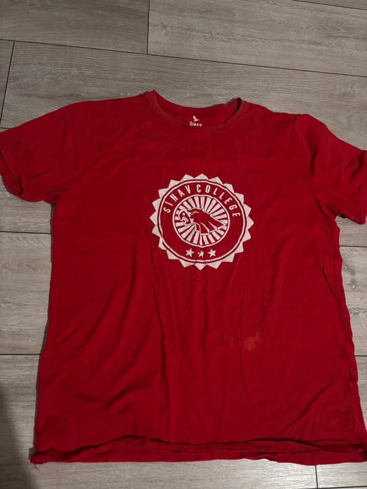 Sınav koleji Kırmızı Baskılı Pamuklu Erkek Tişört - Görsel 2