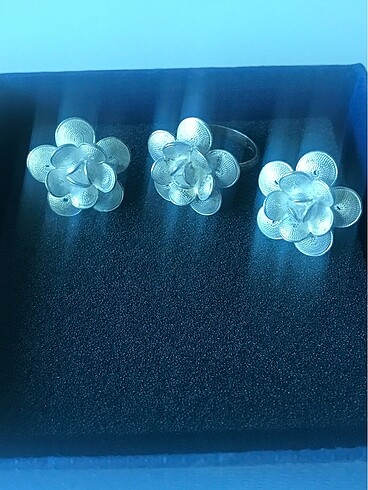 Sterling silver Gümüş küpe ve yüzük