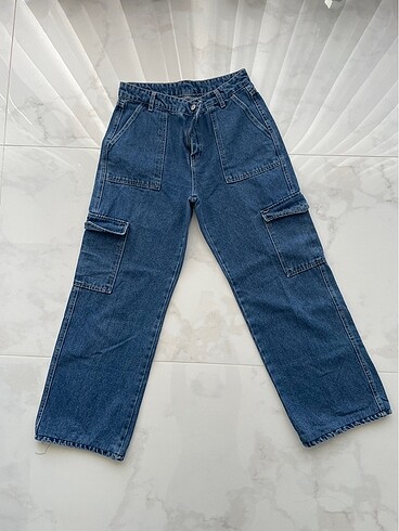 xl Beden lacivert Renk Kargo pantalon