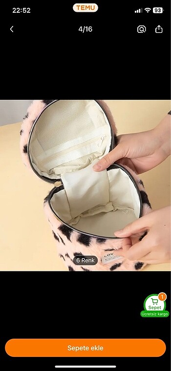 Makyaj çantası leopar - Görsel 2