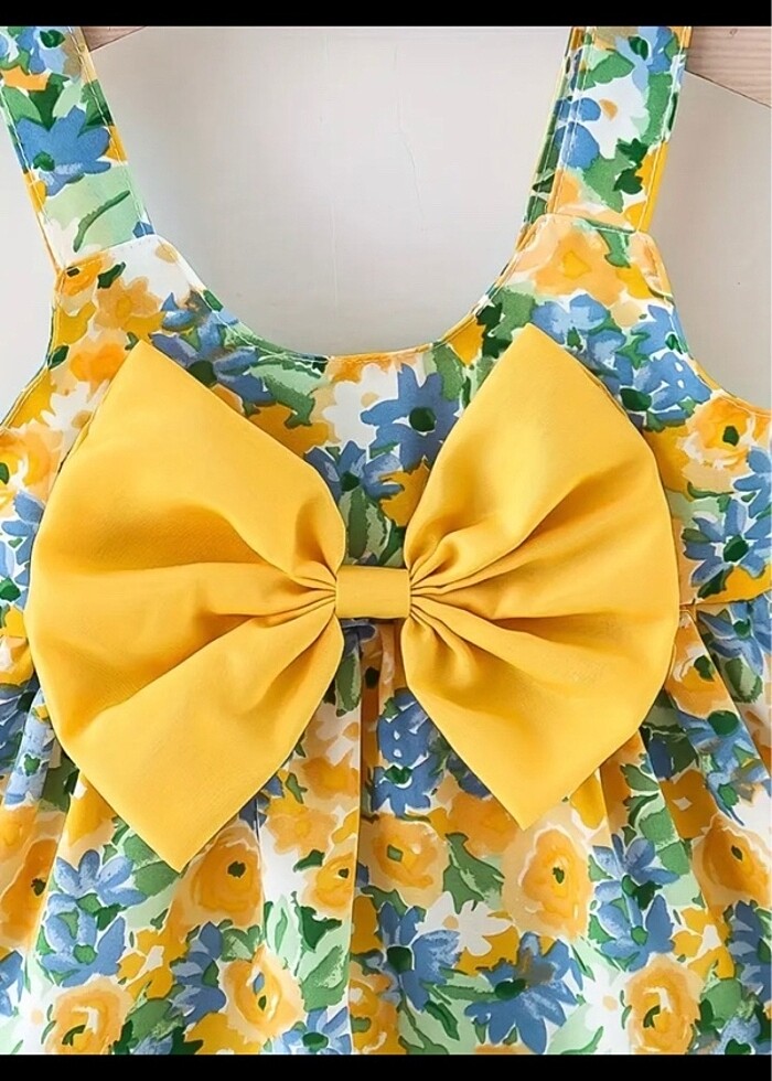 Yazlık elbise , şapka set - Görsel 2