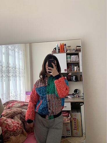 Vintage Love Renkli bomber ceket